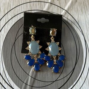 Avon Blue and Gold Earrings